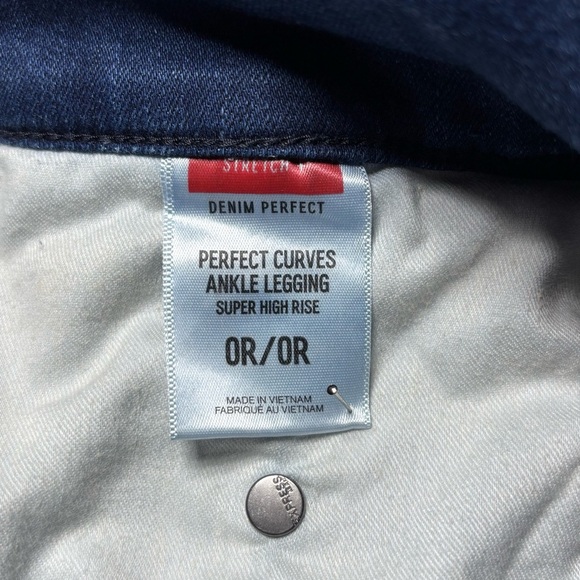 Express Jeans Womens 0 Super High Rise Sailor Buttons Perfect Curves Stretch - Picture 5 of 6